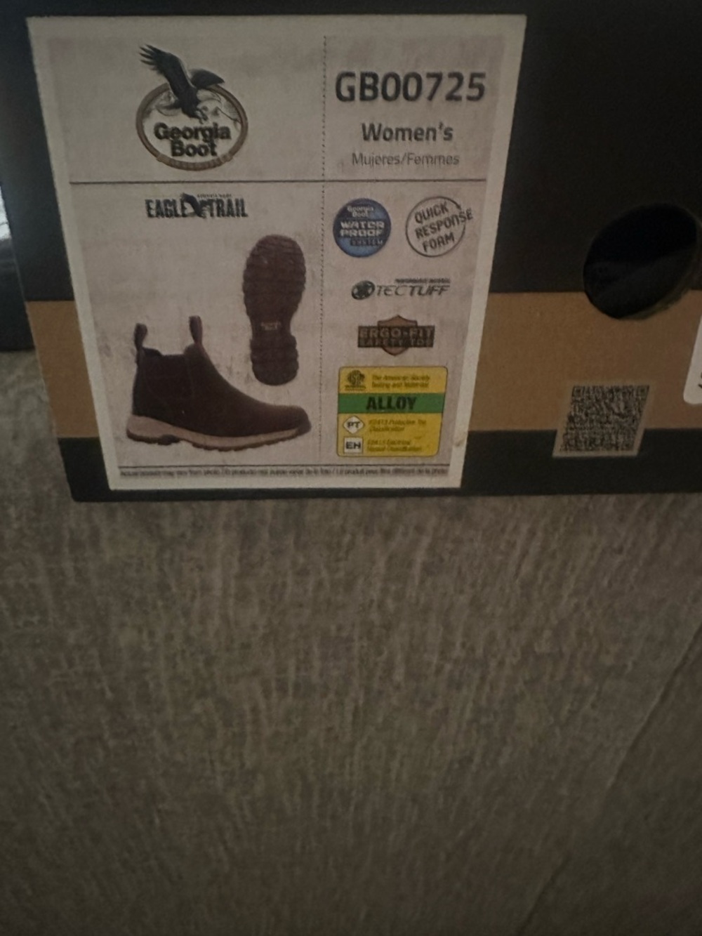 Georgia Boot Brown and Tan Shoe Box Label - GB00725